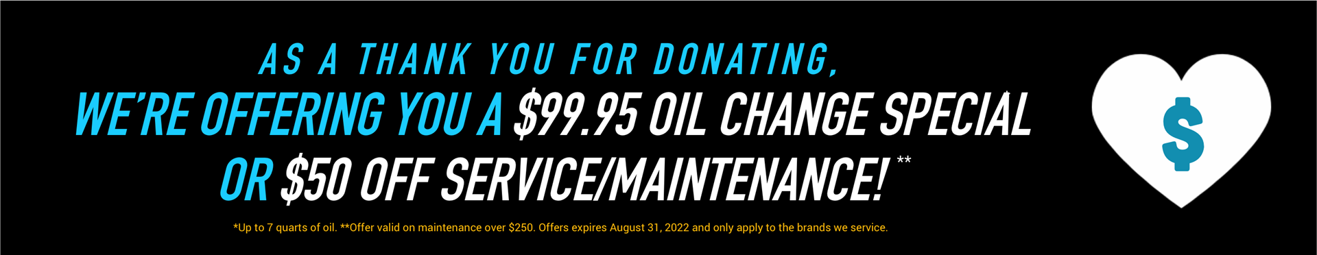 Thank you Donation banner - Car Tender